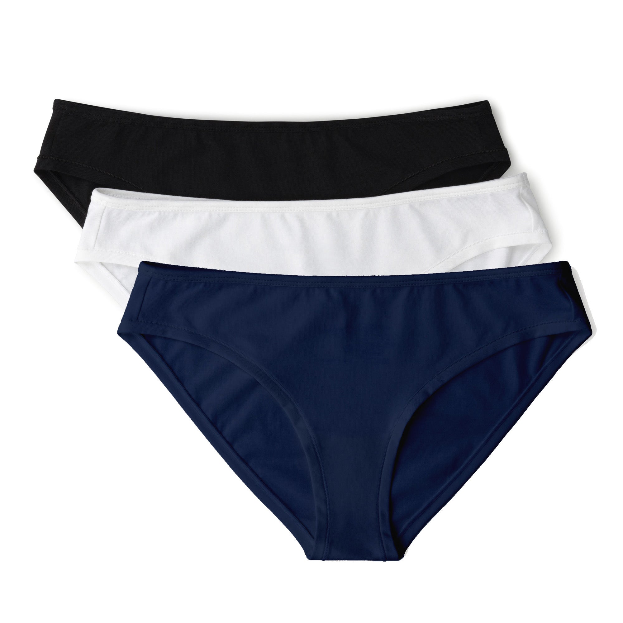 Comfort size bikini briefs in recycled yarn, light blue, Women's Underwear