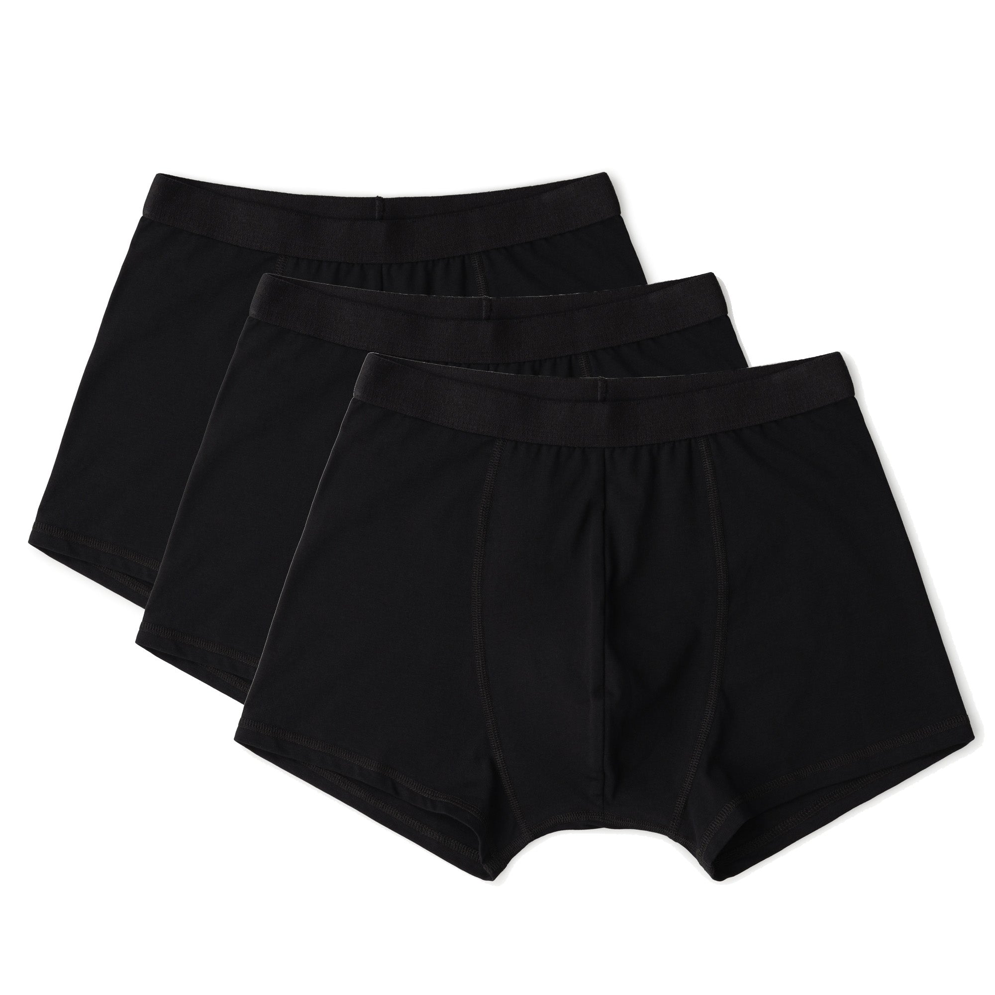 3 pack of black full briefs in organic cotton